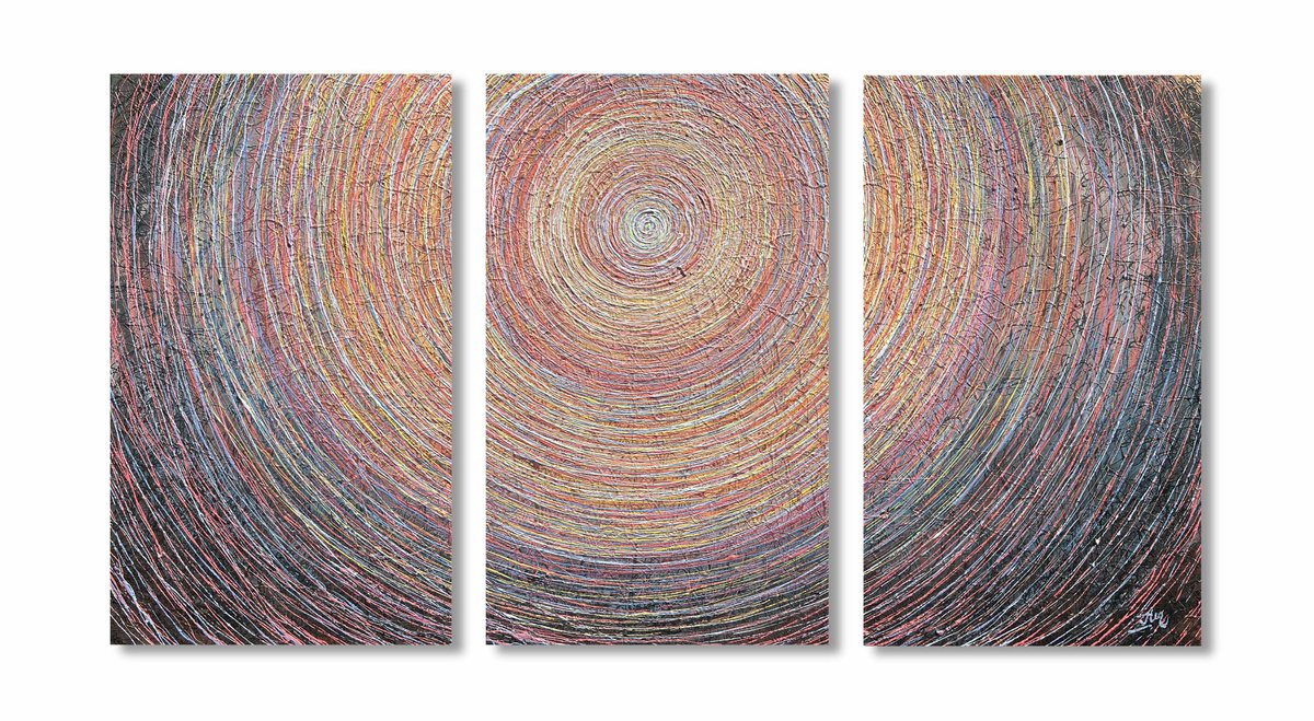 Impressionistic Landscape Acrylic Painting By Nadiia Antoniuk, 71 X 39", Serenade Of The Rising Sun, Original Artwork