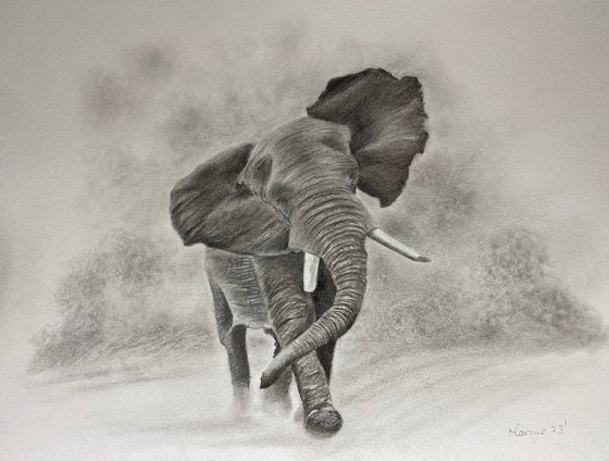 Running elephant