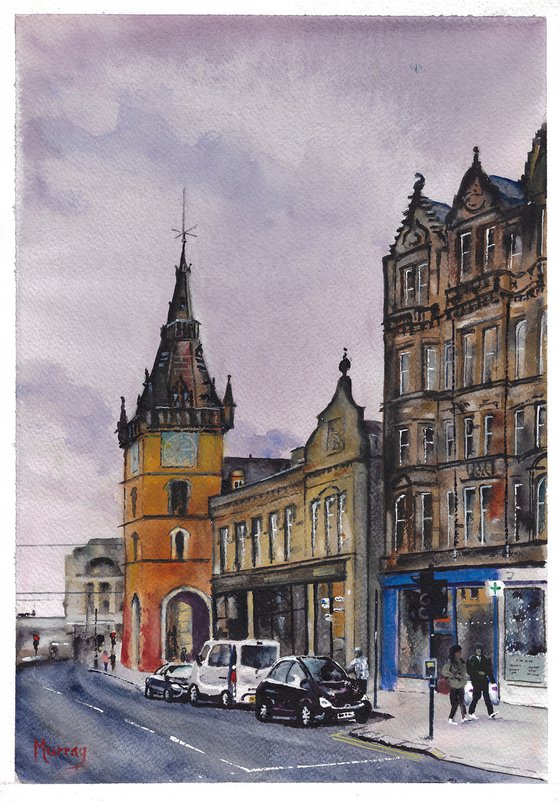 Glasgow Trongate Watercolour Cityscape Painting