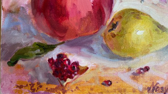 Pomegranate and pear