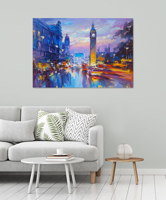 When London Glows After Rain