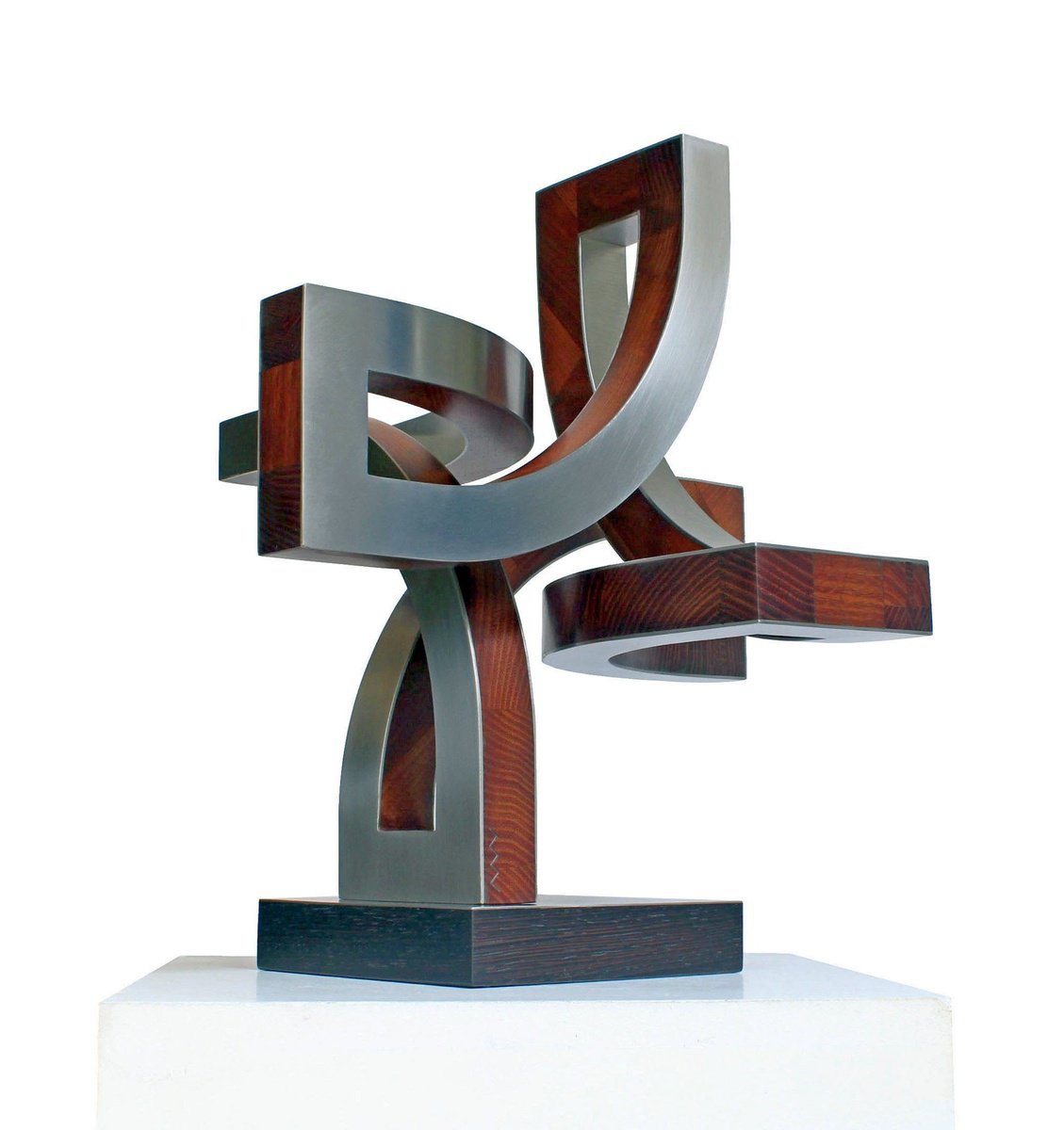 Geometric Abstract Sculpture By Nikolaus Weiler, 13 X 15", Rhythmic Space Formation, Original Artwork
