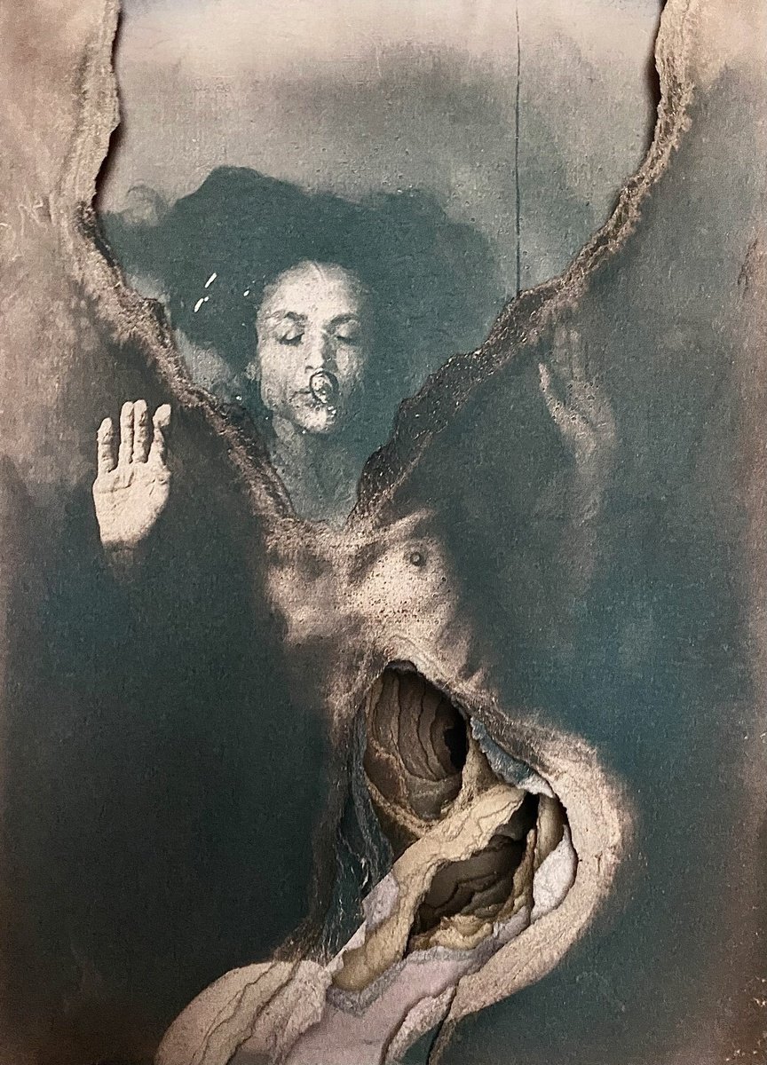 Illustrative Portrait Photograph By Ramona Zordini, 6 X 8", Guideline Routine 6 Cyanotype Toned On Paper, Original Artwork