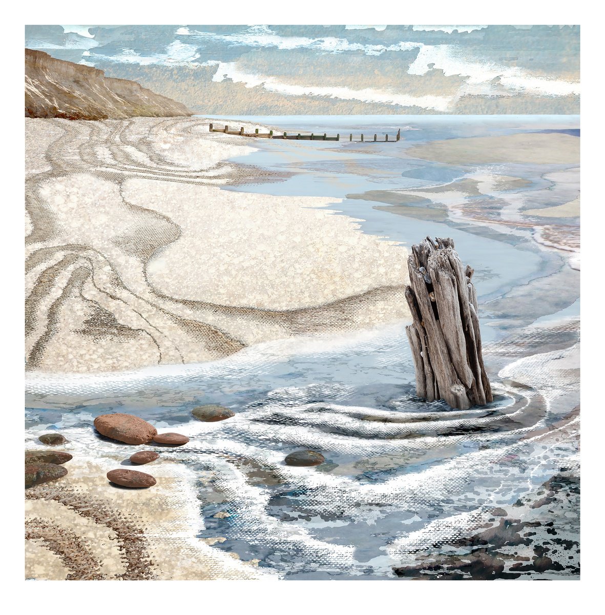 Landscape Photograph By Claire Gill, 24 X 24, Kissing The Shore, Original Artwork