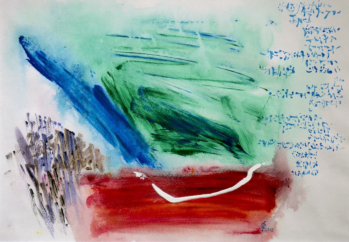 Expressive Abstract Painting By Florina Breazu, 16 X 12, Boreal Krown, Original Artwork