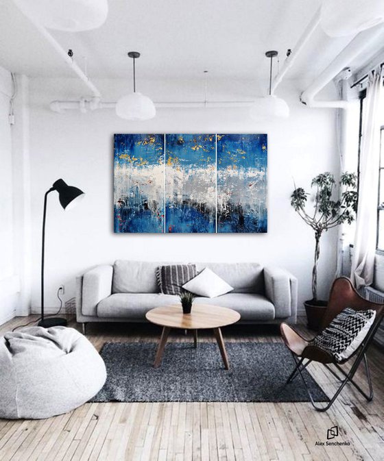 150x100cm. / Abstract triptych / Abstract 2148