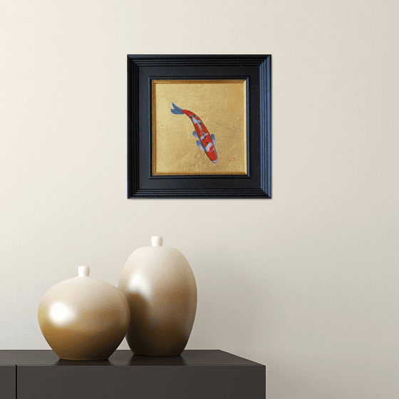 Solo Koi Carp Fish with Gold Leaf.