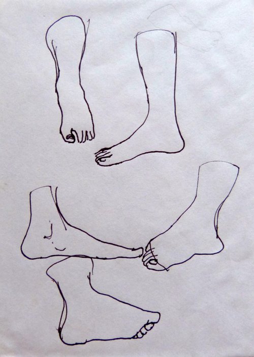 Study of feet 2, sketch on envelope - AF exclusive + FREE shipping! by Frederic Belaubre