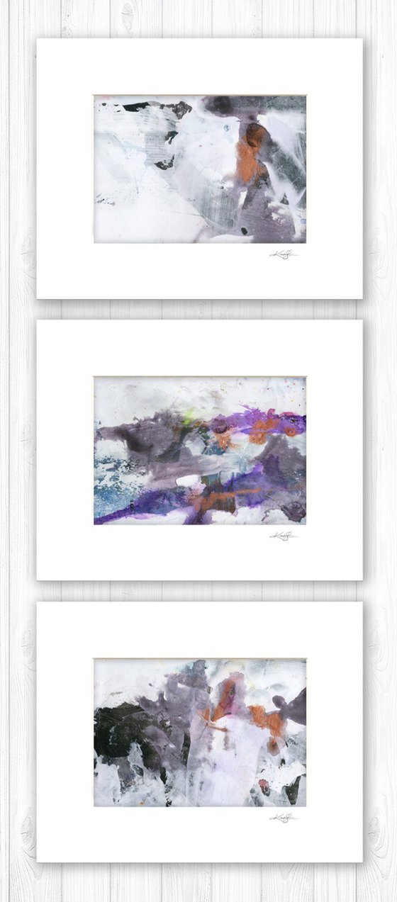 A Divine Dream Collection 2 - 3 Abstract Paintings in mats by Kathy Morton Stanion