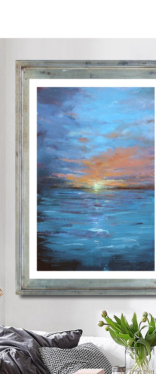 DISCOUNT SPECIAL PRICE " GOLDEN TWILIGHT 05 " ORIGINAL PAINTING, SUNSET,SEASCAPE by mir-jan