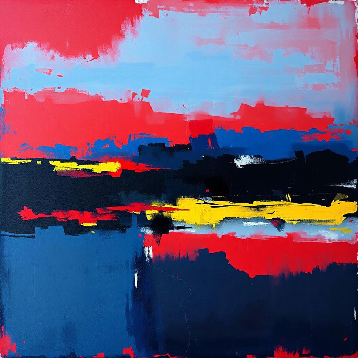 Abstract Giclee Print By Alessandro Butera, 35 X 35, Abstract Nocturne, Original Artwork