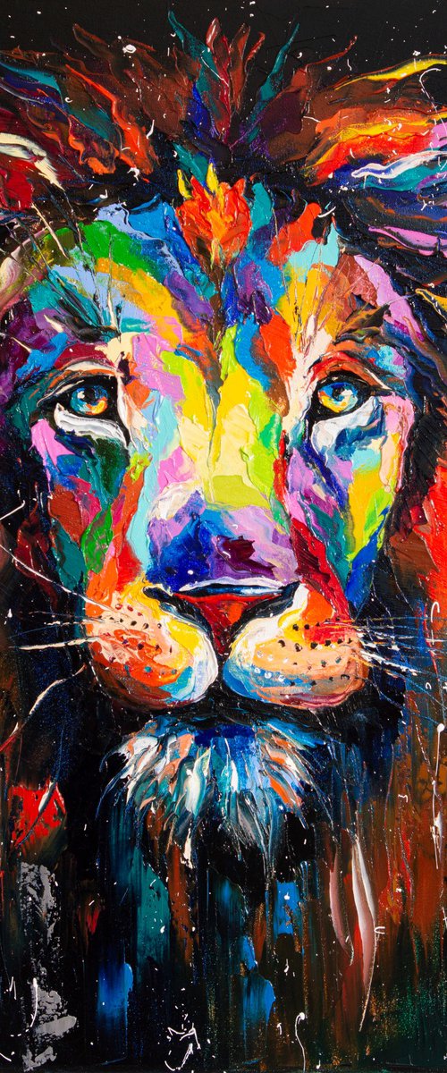 Colorful Lion Majesty by Liubov Kuptsova
