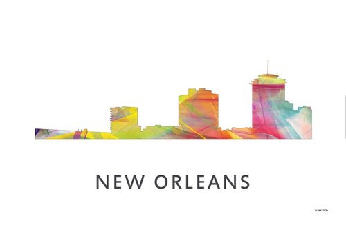 New Orleans Louisiana Skyline WB1 by Marlene Watson