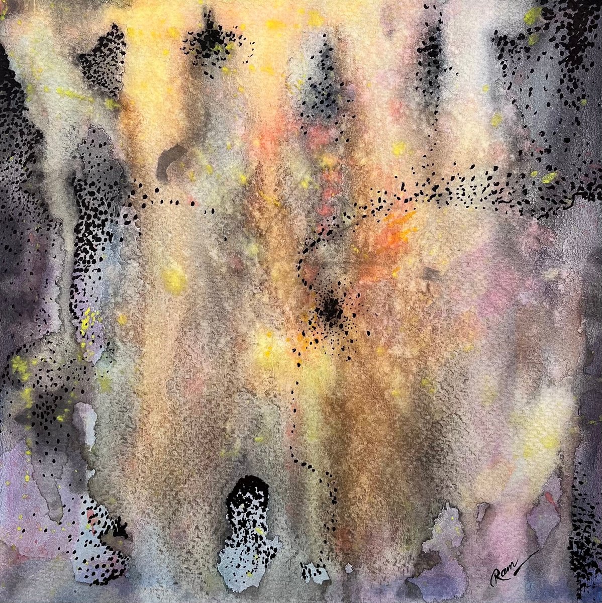 Impressionistic Abstract Watercolour By Ram Barkhane, 8 X 8", Taste Of Colours, Original Artwork