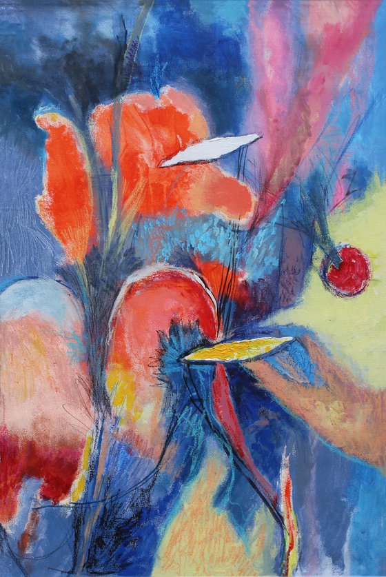 Composition with Red Sun