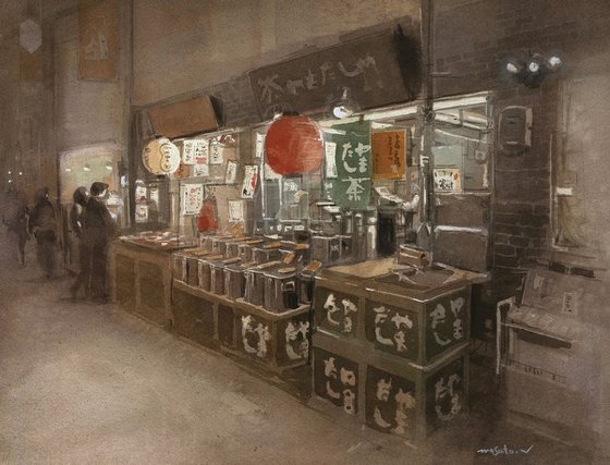 Nostalgic Tea Shop in the Old Japanese Market