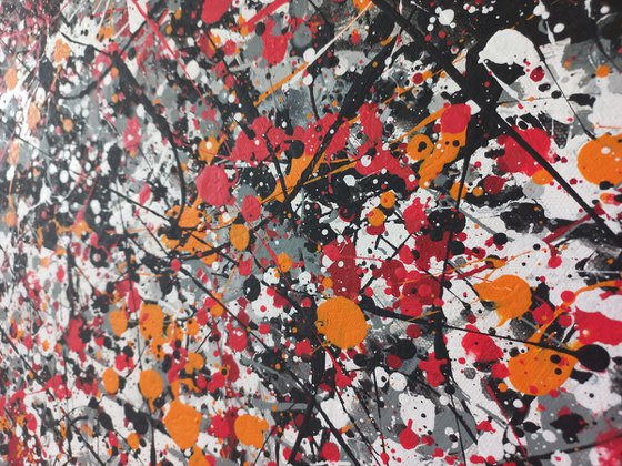 Abstract J. Pollock style acrylic by M.Y.
