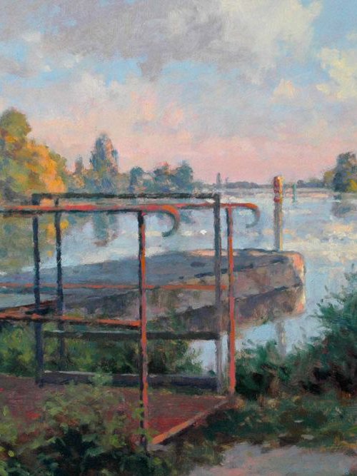 The Seine near Giverny by Michael  Cruickshank