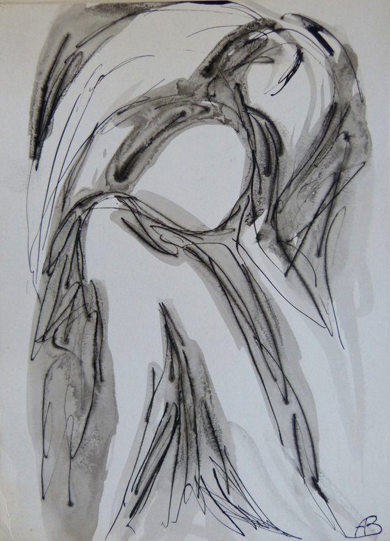Black and white Expressive Drawing 2, Ink on Paper 24x32 cm