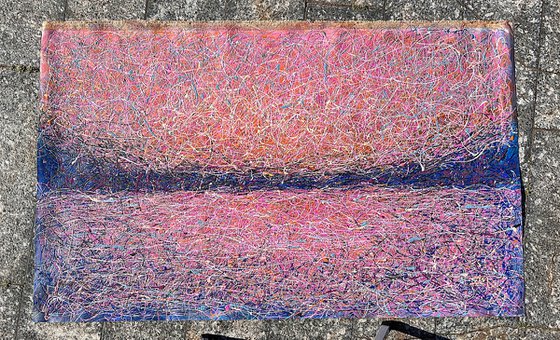 Gentle seascape Jackson Pollock Light pink Sunrise Light pink abstract Gentle sunrise