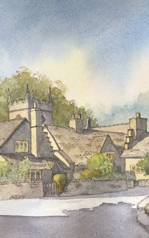 The Square Upper Slaughter, Cotswolds by JANE  DENTON