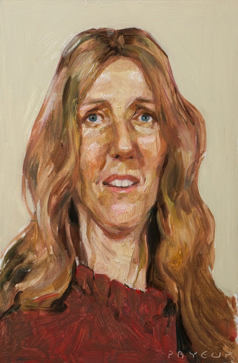 Impressionistic Portrait Oil Painting By Olivier Payeur, 8 X 12", Sandrine Kimberlain, Original Artwork