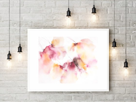 ABSTRACT FLORAL PAINTING, FLORAL WALL ART BREATH OF SPRING