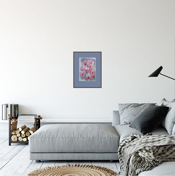 Magnolia Watercolor Painting