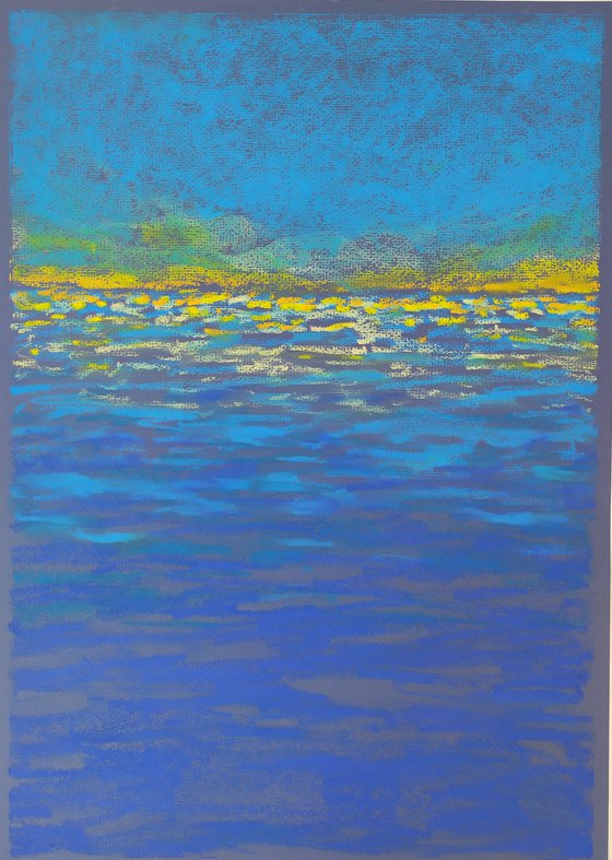 Abstract seascape Blue and yellow