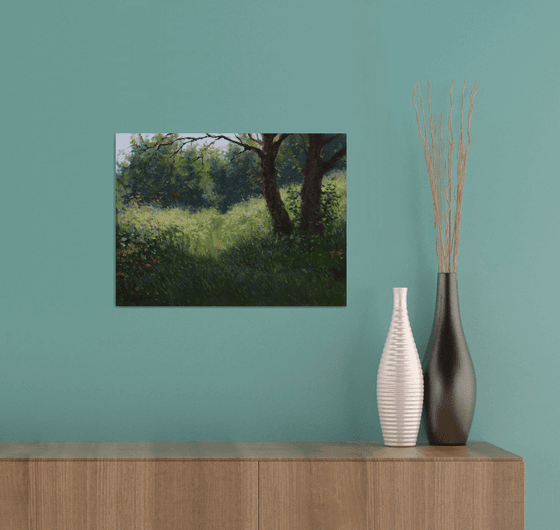 The June Sunny Morning - summer landscape painting