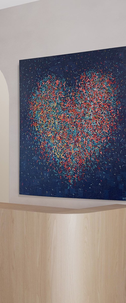 Loyal Optimist - 127cm squ - mixed media on canvas by George Hall