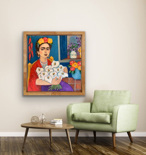 Frida With Flowers