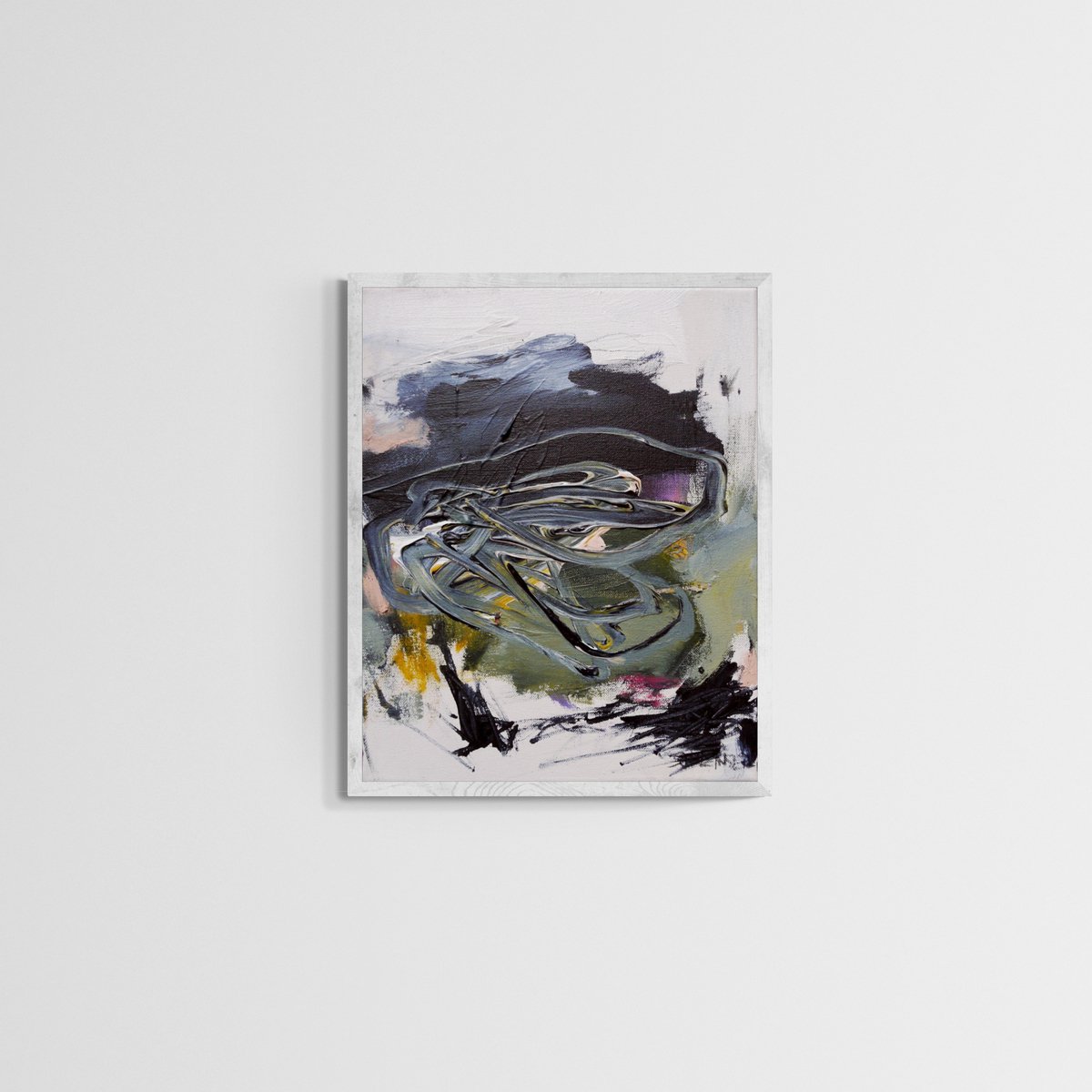 Expressive Abstract Acrylic Painting By Daniela Schweinsberg, 11 X 13, A Speechless Yearning Ii, Original Artwork