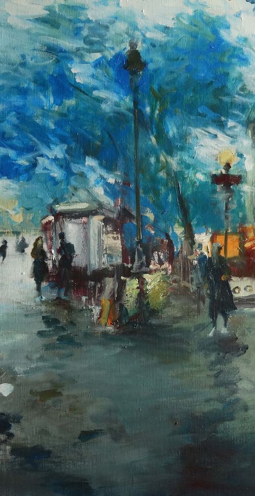 Bastille, rain , terrace by Manuel Leonardi