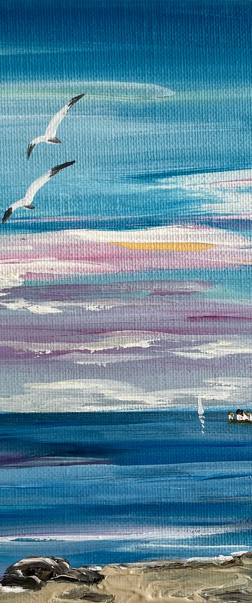 Sailing past Old Harry Rock by Marja Brown