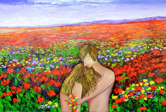 lovers oil painting Original art