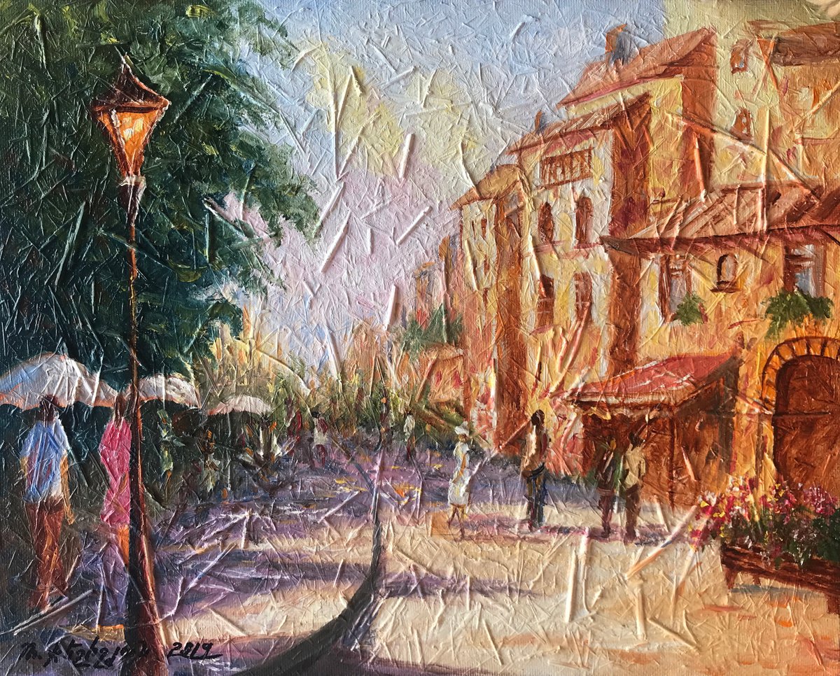 Cityscape (40x50cm, oil painting, impressionistic) by Rafik Qeshishyan
