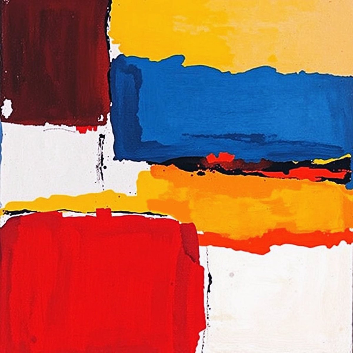 Abstract Giclee Print By Alessandro Butera, 39 X 39, Orange In Blue, Original Artwork