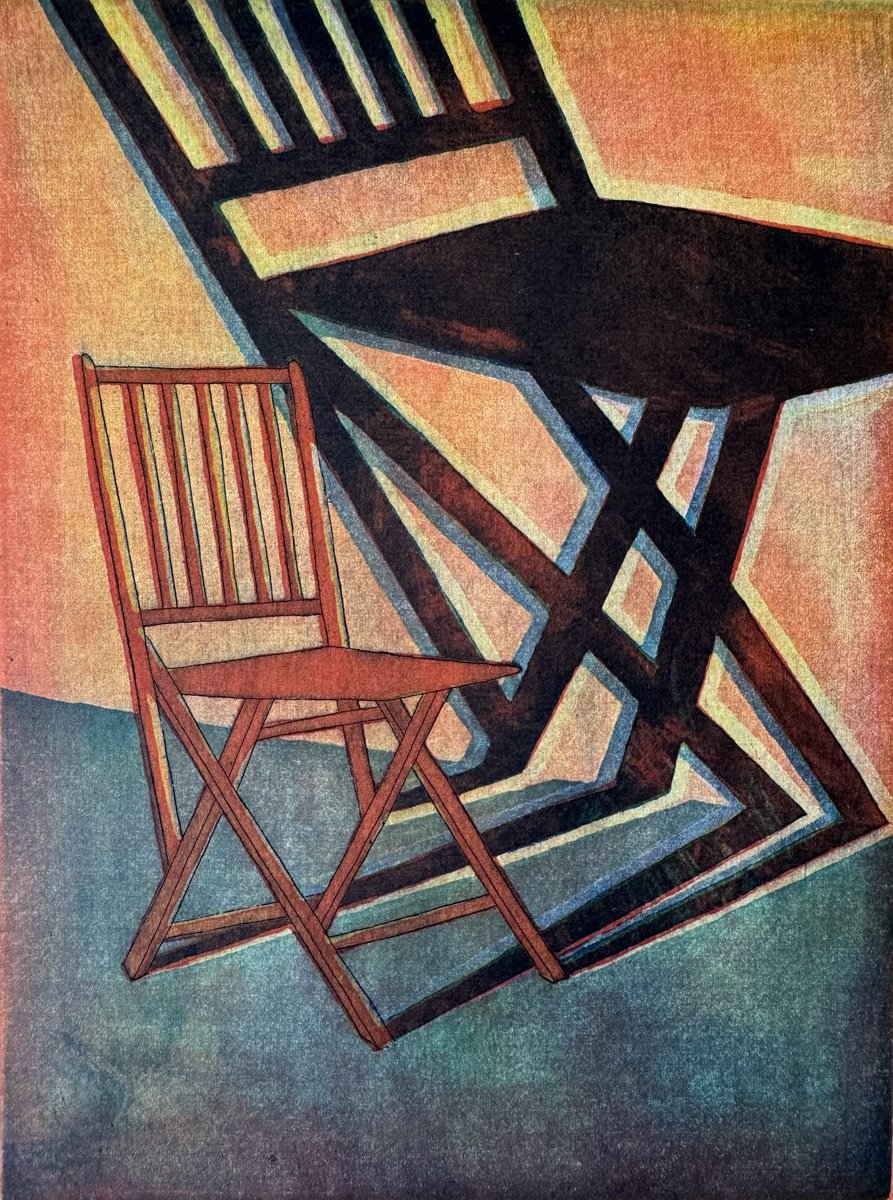 Graphic Still Life Etchings & Engravings By Katya Timoshenko, 9 X 11", Take A Pew, Original Artwork