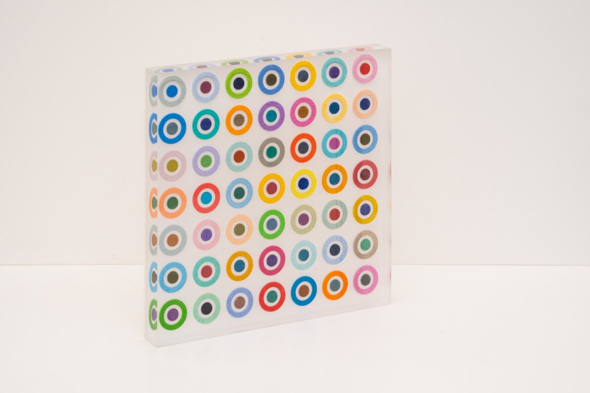 Abstract Sculpture By George Tilelis, 10 X 10, Polka Eye, Original Artwork