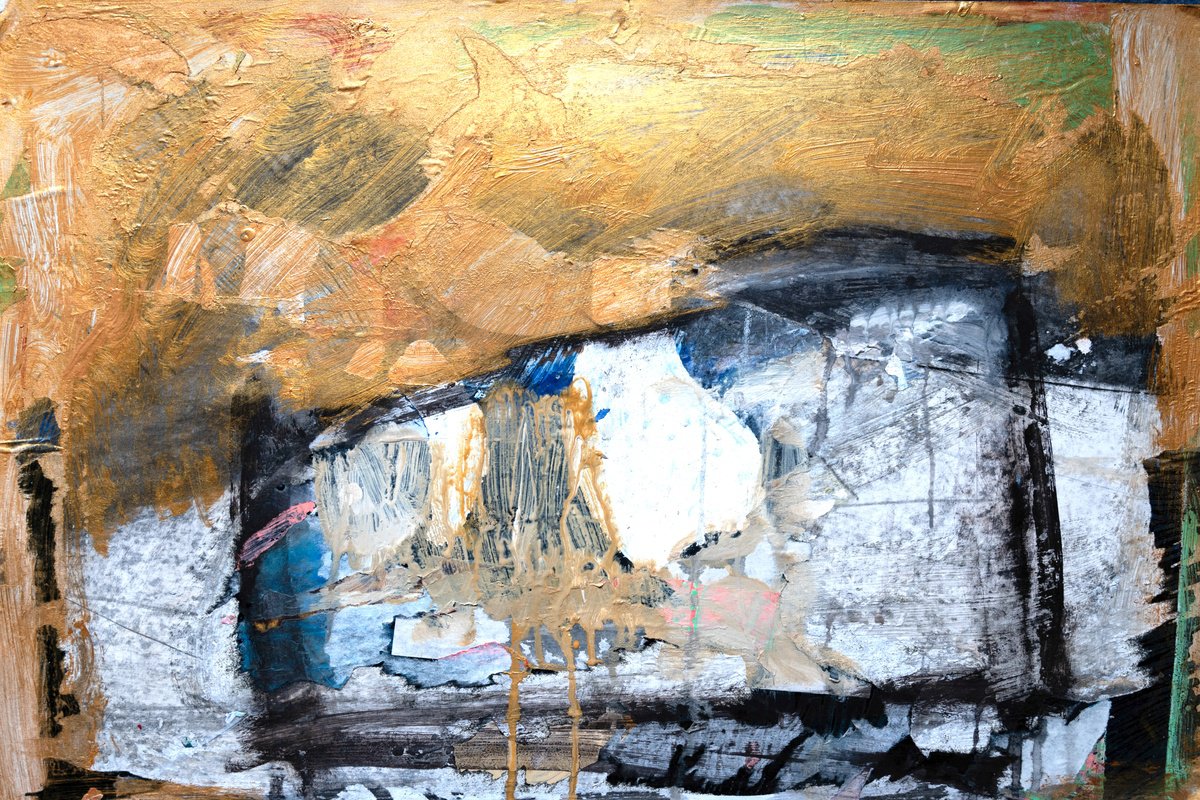 Expressive Abstract Acrylic Painting By Elizabeth Anne Fox, 33 X 23, Shelter 12, Original Artwork