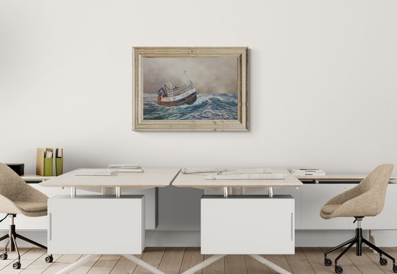 HOMEWARD BOUND IN HEAVY SEAS