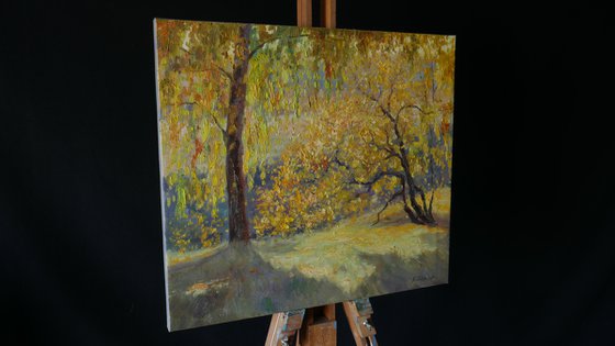 Sunlight autumn landscape painting