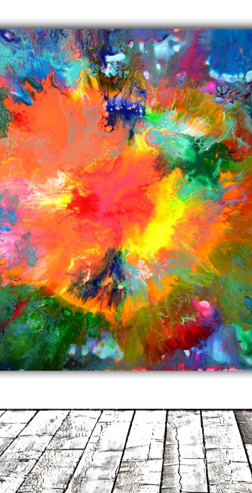 Love - 100x70 cm - Big Painting XL - Large Abstract, Supersized Painting - Ready to Hang, Hotel Wall Decor, Xmas Perfect Gift by Soos Tiberiu