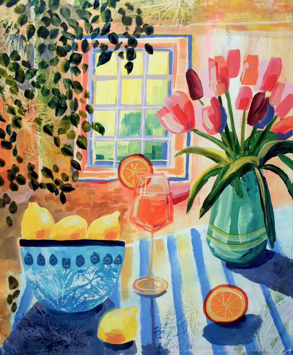 Aperol And Tulips By Julia Rigby, 17 X 20, Artwork For Sale On Artfinder