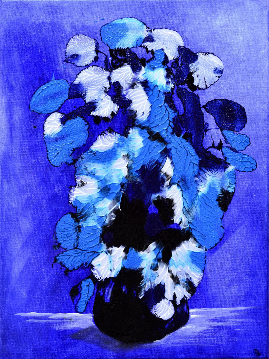 Blue Rhapsody - Original Abstract Painting Art On Canvas Ready To Hang by Jakub DK - JAKUB D KRZEWNIAK