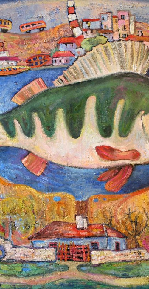 The pursuit of the autumn perch. by Nikifor Swiristuhin