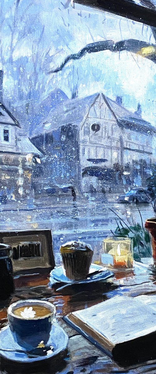 Rainy Day at Cafe by Paul Cheng