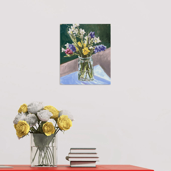 Spring flowers in a vase