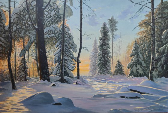 Winter(60x90cm oil painting, ready to hang)